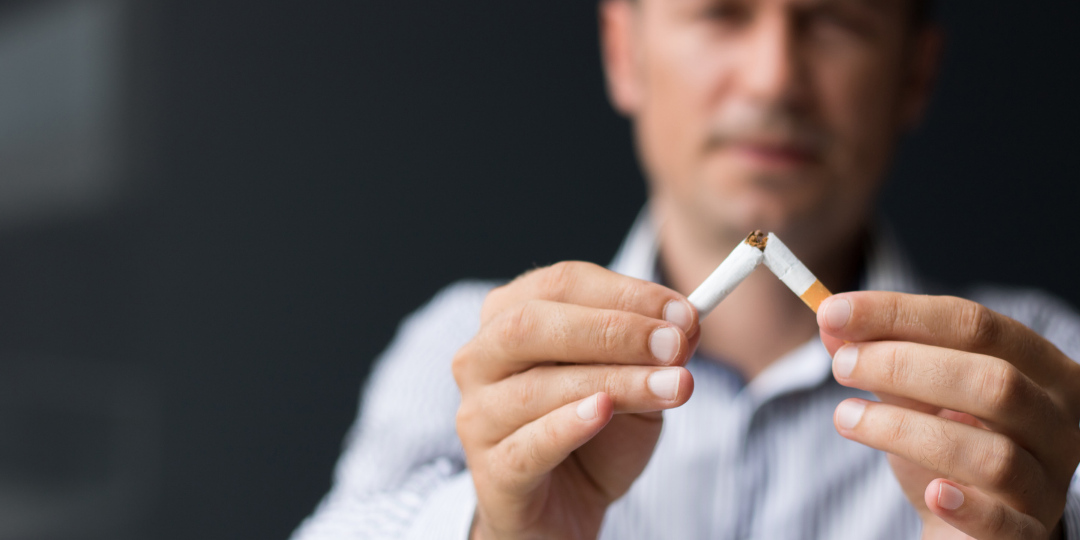a man who's quitting smoking cigarettes