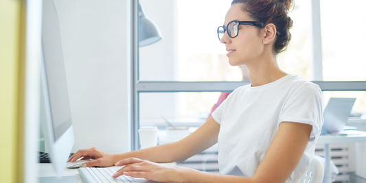 a woman working