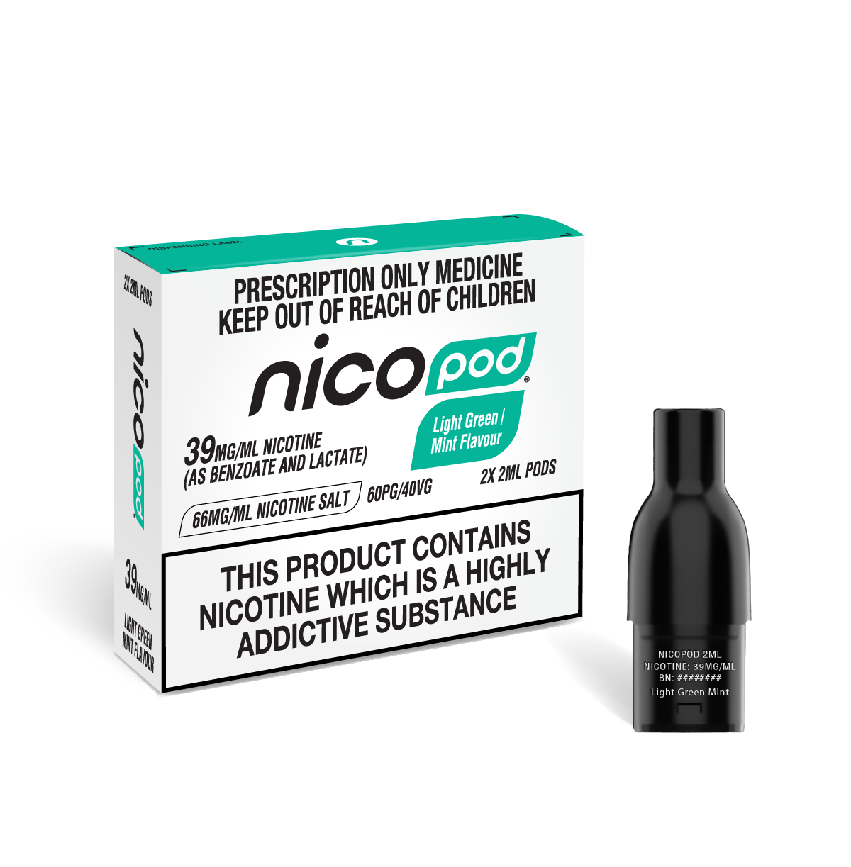 NICOPOD® LIGHT GREEN MINT POD (2 x 2ML)