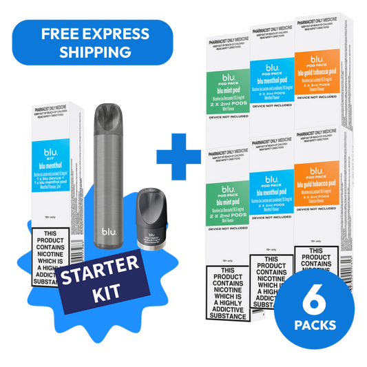 BLU STARTER KIT & 6 POD PACKS