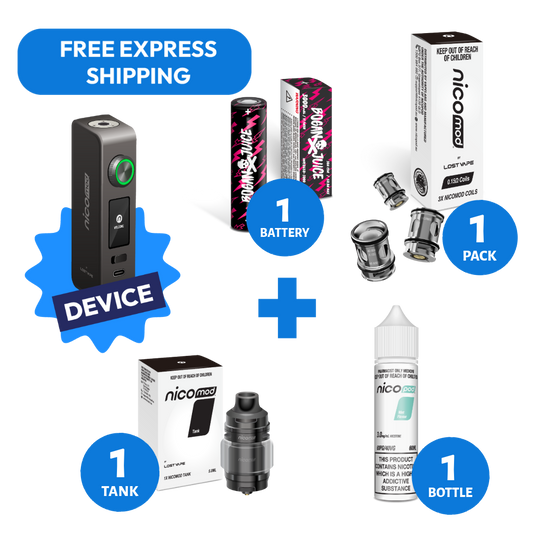 NICOMOD KIT & 1 NICOPOD FREEBASE BOTTLE (WITH BATTERY)