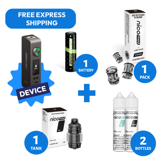 NICOMOD KIT & 2 NICOPOD FREEBASE BOTTLES