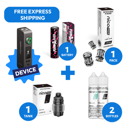 NICOMOD KIT & 2 NICOPOD FREEBASE BOTTLES (WITH BATTERY)