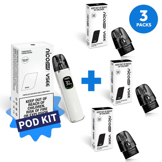NICOPOD® x VSEE NOW POD KIT & 3 PACK REFILLABLE PODS STARTER PACK