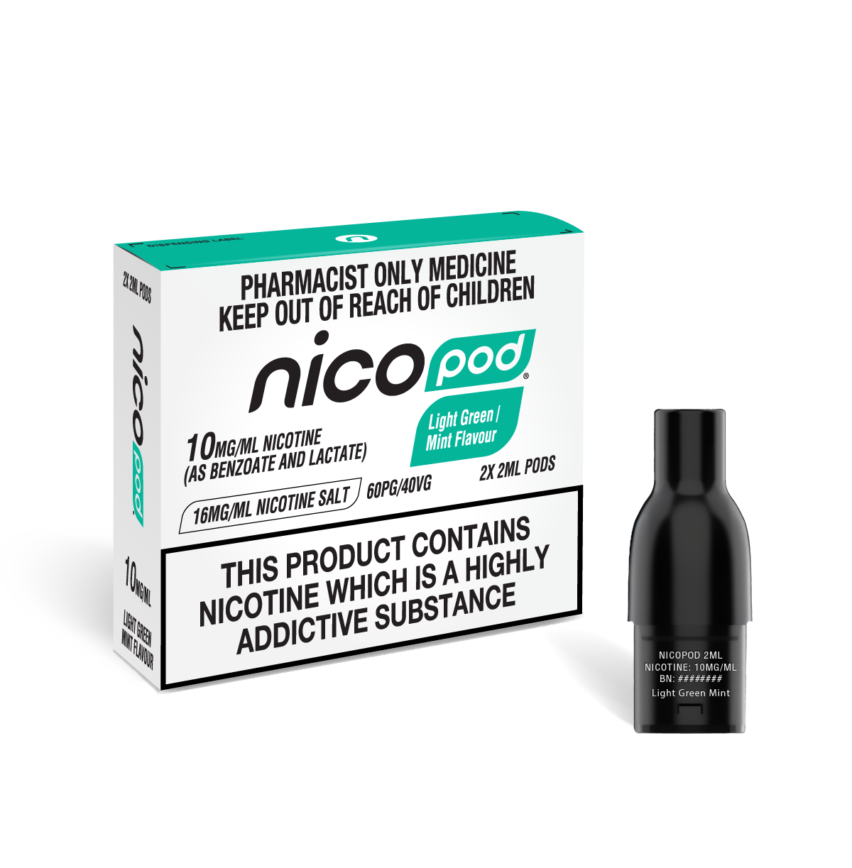 NICOPOD® LIGHT GREEN MINT POD (2 x 2ML)