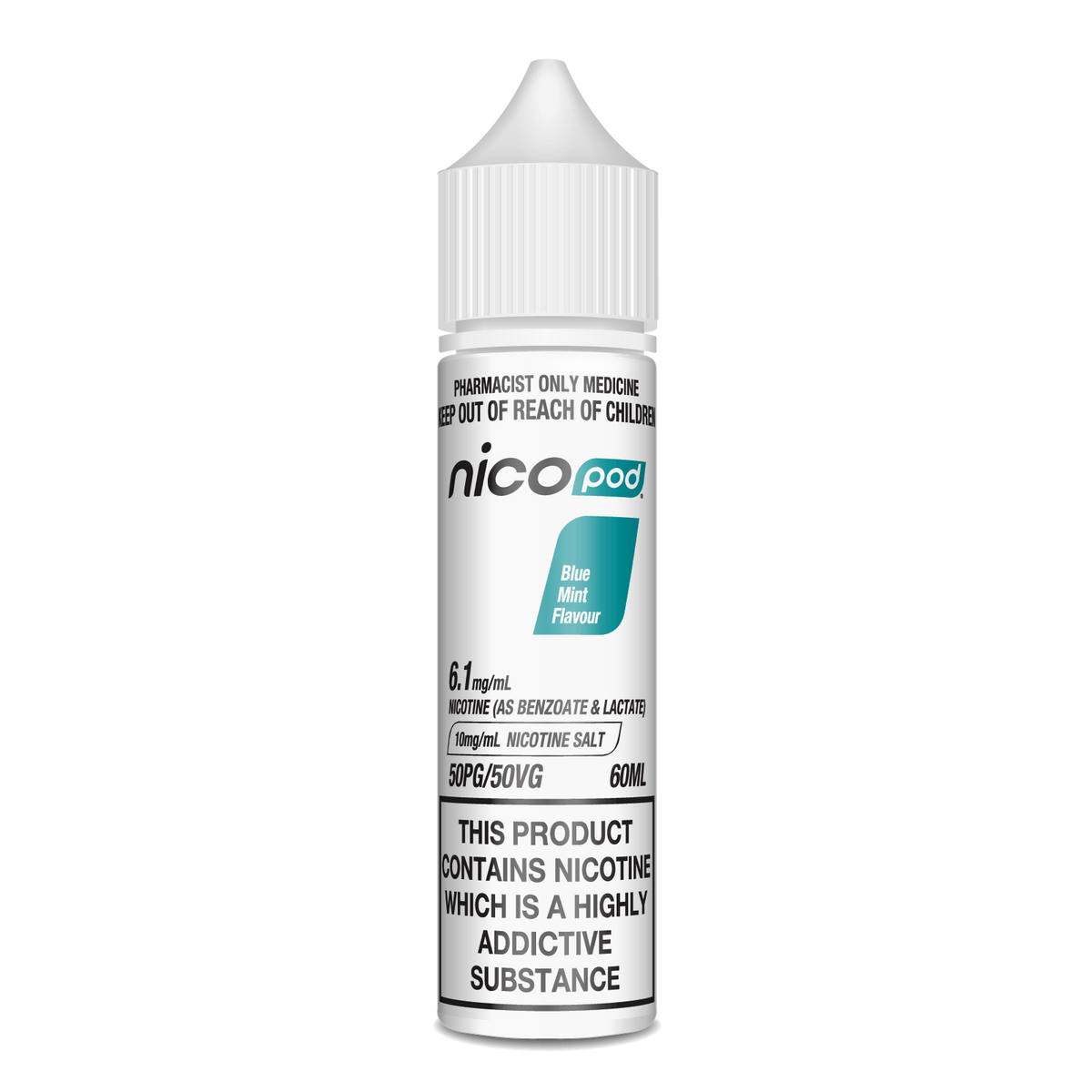 NICOPOD BLUE MINT NICOTINE SALTS (60ML BOTTLE)