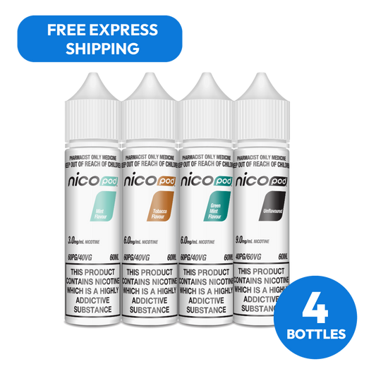 NICOPOD® FREEBASE PACK (60ML X 4 BOTTLES)