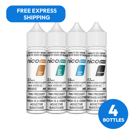 NICOPOD® NICOTINE SALTS PACK (60ML X 4 BOTTLES)