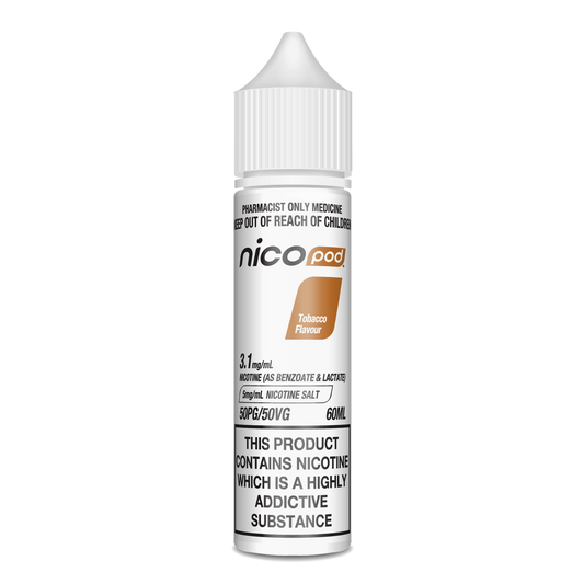 NICOPOD TOBACCO NICOTINE SALTS (60ML BOTTLE)