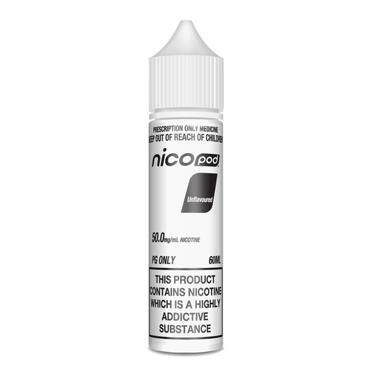 NICOPOD UNFLAVOURED 50MG/ML FREEBASE (60ML BOTTLE) (100PG)