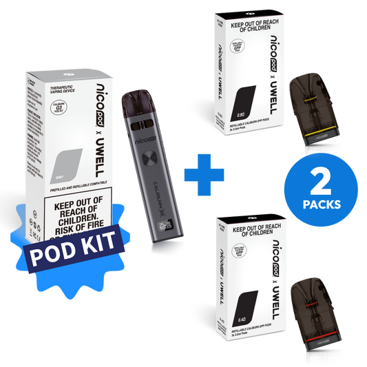 NICOPOD® x UWELL POD KIT & 2 PACK REFILLABLE PODS STARTER PACK