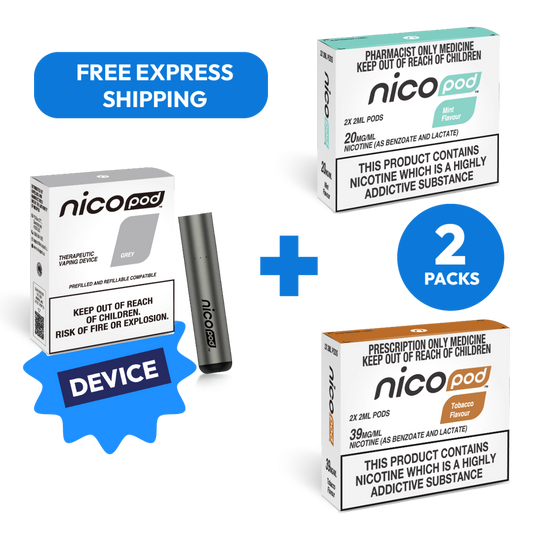 NICOPOD® DEVICE & 2 PACK PREFILLED PODS STARTER PACK