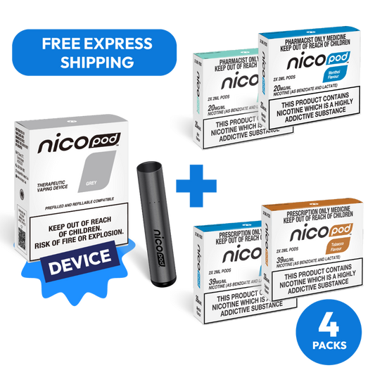 NICOPOD® DEVICE & 4 PACK PRE-FILLED PODS STARTER PACK