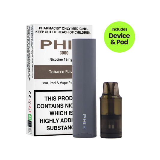 PHIX 3000 STARTER KIT - TOBACCO 18MG/ML (3ML)
