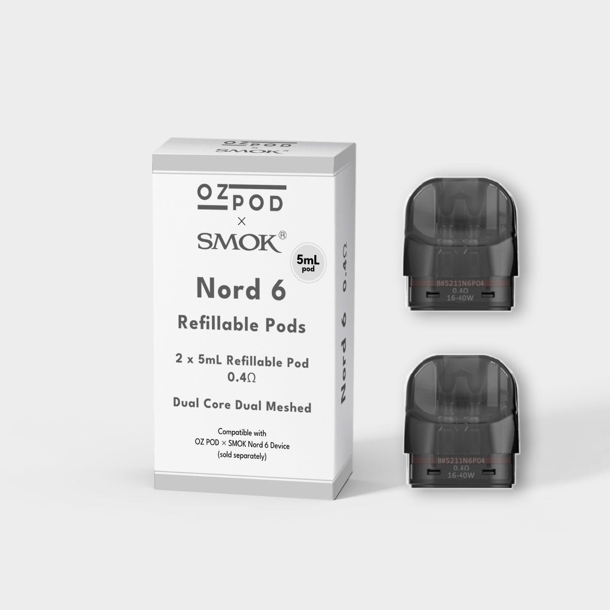 SMOK x OZ POD NORD 6 REFILLABLE PODS (2 x 5ML)