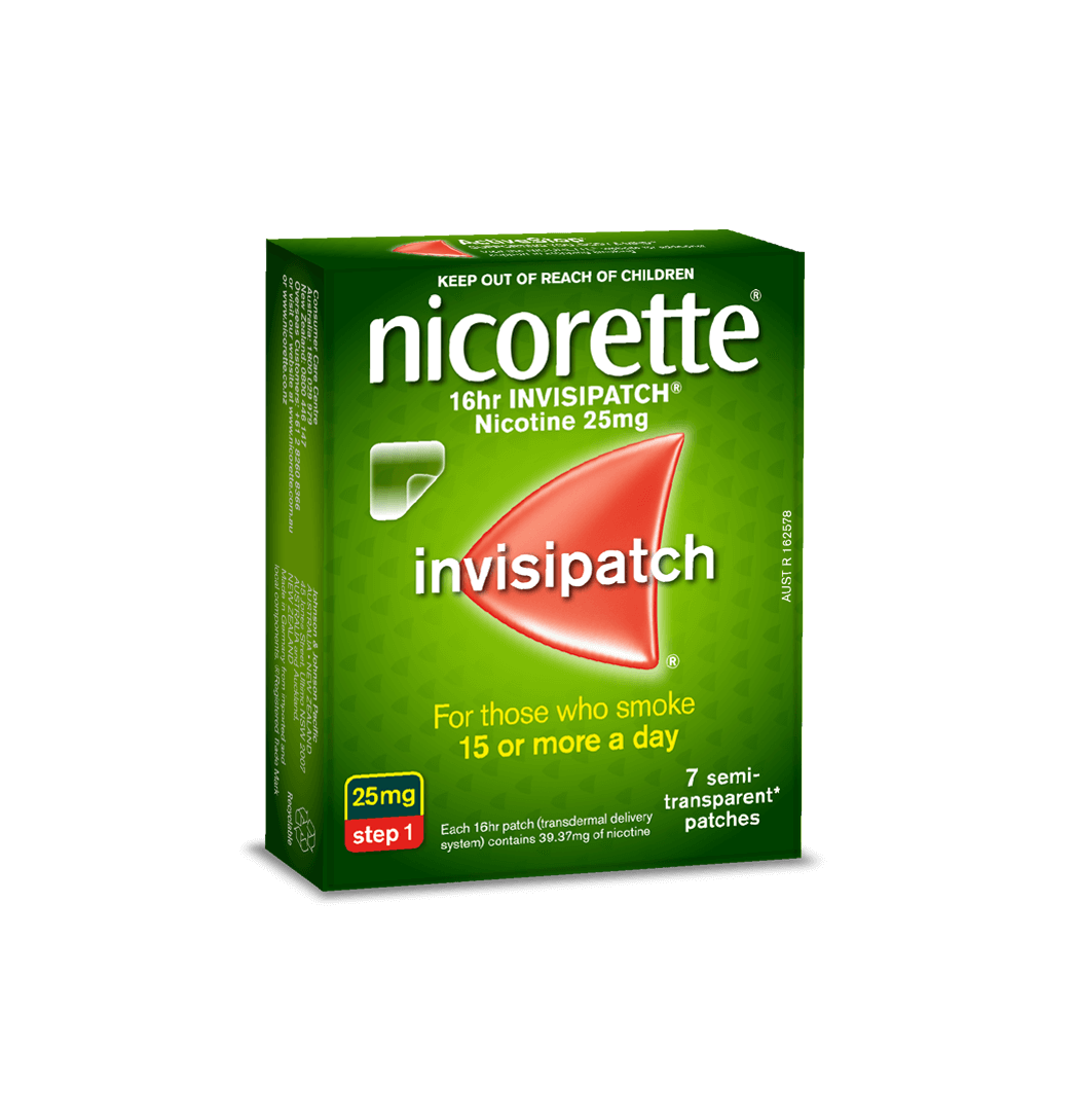 Nicorette Quit Smoking 16hr Invisipatch Step 1 (25mg) 7 pack