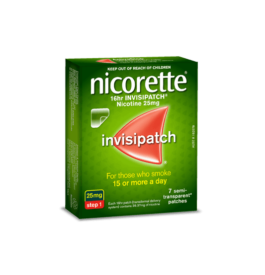 Nicorette Quit Smoking 16hr Invisipatch Step 1 (25mg) 7 pack